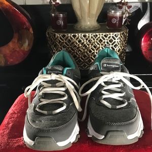 💖 5/$25 💖 Champion Women’s Gray Teal Running Shoes Lace Up Low Top Size 8.5W